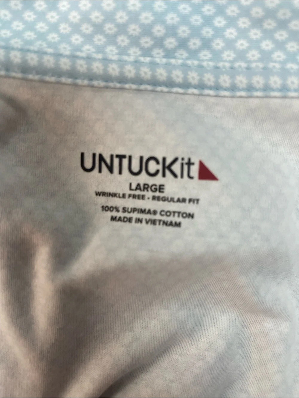 UNTUCKit Chen Printed Wrinkle Free Polo Blue White